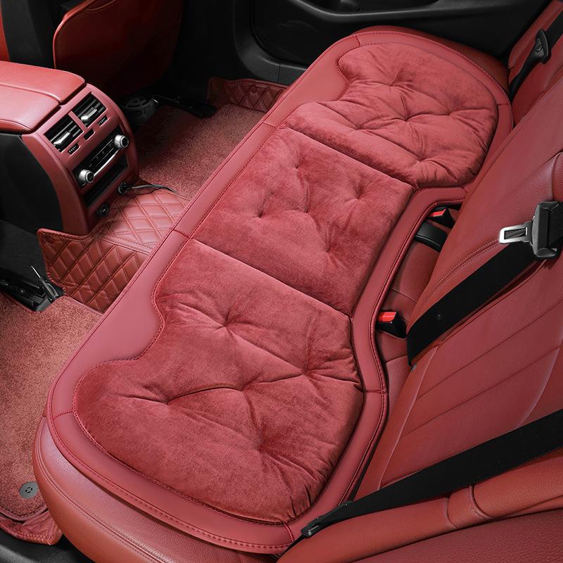 Plush Car Seat Cushion with Backrest - Thickened for Autumn/Winter Warmth