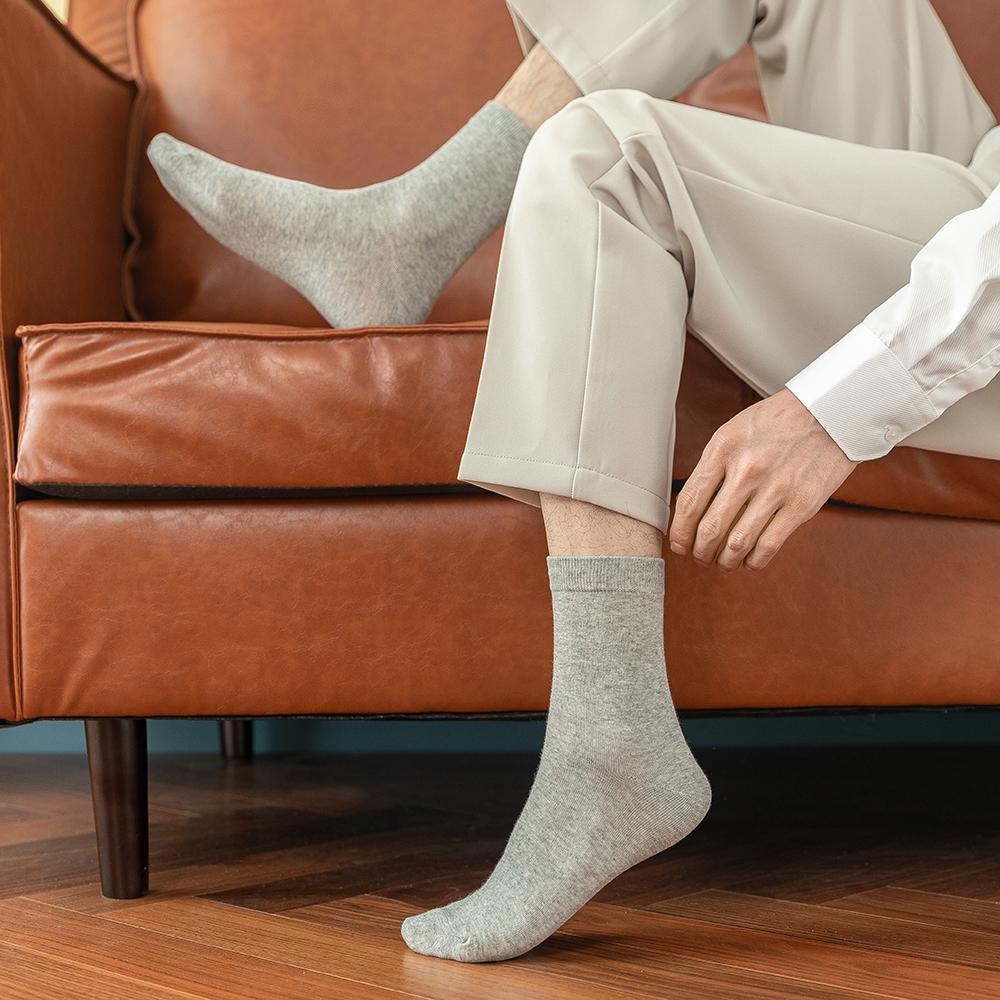10 Pairs New Men's Cotton Socks New Styles Black Business Men Socks Soft Breathable Autumn Spring for Male White