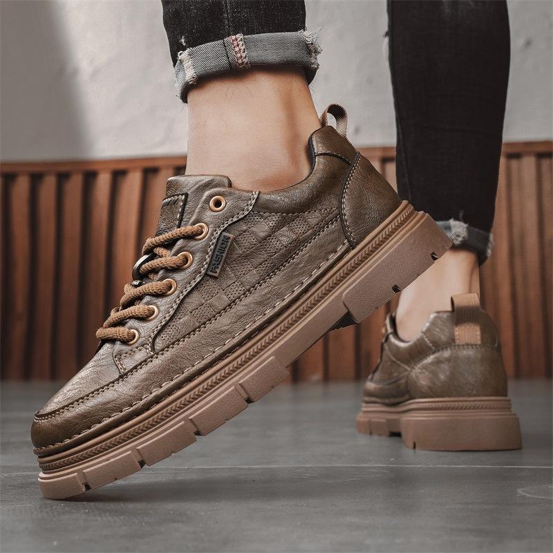 Shoes autumn new waterproof leather comfortable casual shoes youth British style board shoes