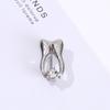 Small Tooth Shaped Decorative Brooch Pin for Clothing and Accessories, J Size, 2.4 1.9, 6g