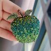 Gebrauchte Vintage Bunte Retro Literarische Roter Apfel Grüner Apfel Neue Süße Kleine Frische Brosche für Damen