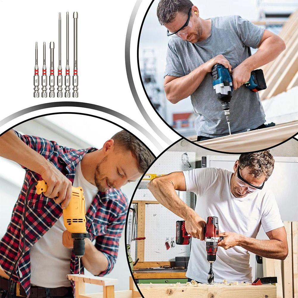 3/6PCS Strong Magnetism Electric Screwdriver Bits Set Hex Shank Screwdriver Bits  For Impact Drill