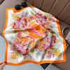 Silk scarf 71 * 71 imitation silk square scarf Korean atmosphere neck silk scarf flower pattern flower polka dot scarf