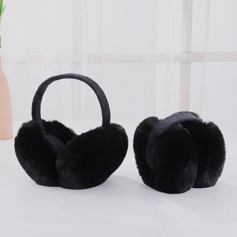 Foldable earmuffs to keep warm in winter, men's and women's ear muffs, ear bags, cute students imitation rabbit fur thickened plush
