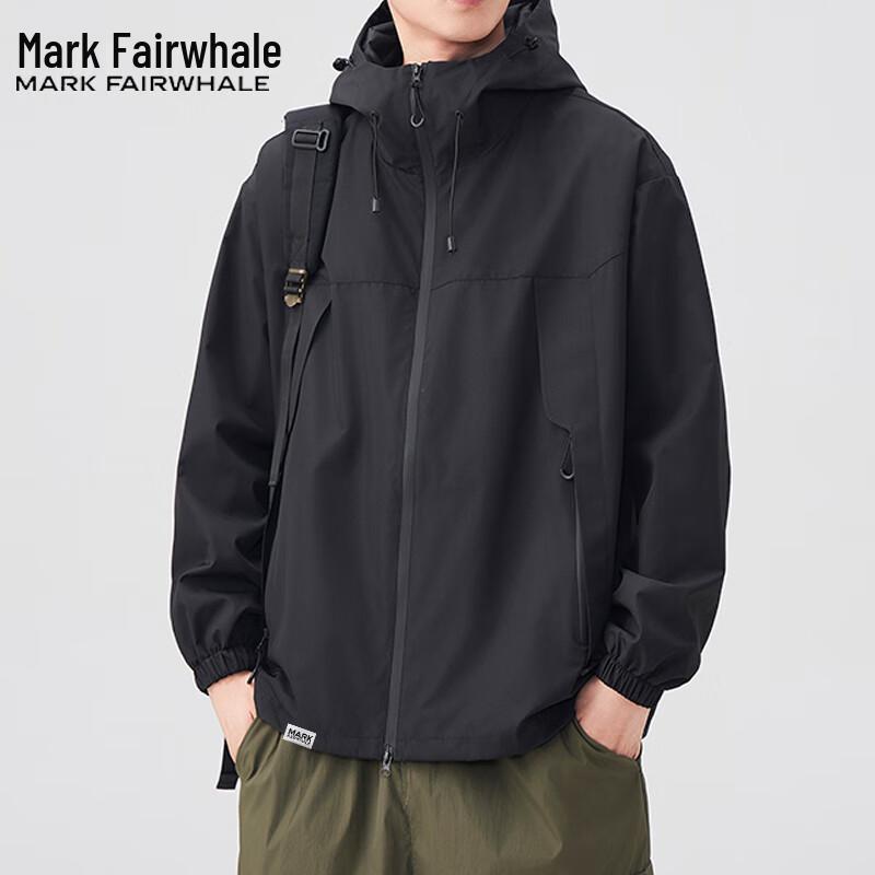 Mark Fairwhale Men's Spring Autumn Windproof Hooded Sports Jacket