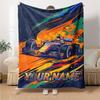Name Custom Racing Poster Print Flannel Blanket High Quality Warm Comfortable Cover for All Seasons Perfect for Gifts Home Decor