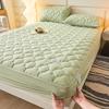 Pure Color Quilted Cotton Yarn-Dyed Bed Sheet & Bedspread Set