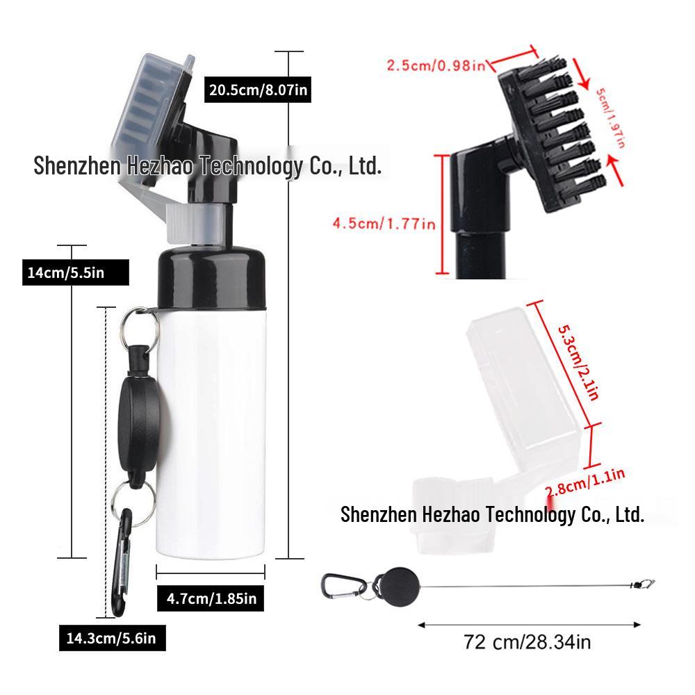 Multifunctional Golf Club & Ball Cleaning Brush with Spray Bottle