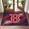 Boston Red Sox Design Crystal Velvet Rug Soft Decorative Mat for Bedroom Entrance