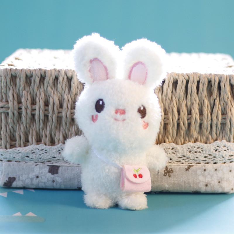 Cute Plush Rabbit Keychain Fluffy And Adorable Stuffed Animal For Backpacks