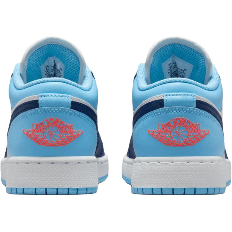 Air Jordan 1 Low GS Sail Blue Chill Kids Sneakers Hot-Lava Blue-Void 553560-149