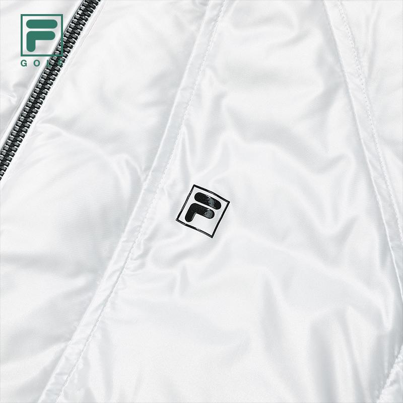 FILA Golf Series Line Stand Collar Casual Down Vest Women vest Jade-White A11W315905FWT