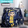 Custom Name Blanket Mystery Coraline's World Blanket Bedding Blanket for Travel, Camping, Living Rooms, Offices, Sofas, Fan Christmas Gift
