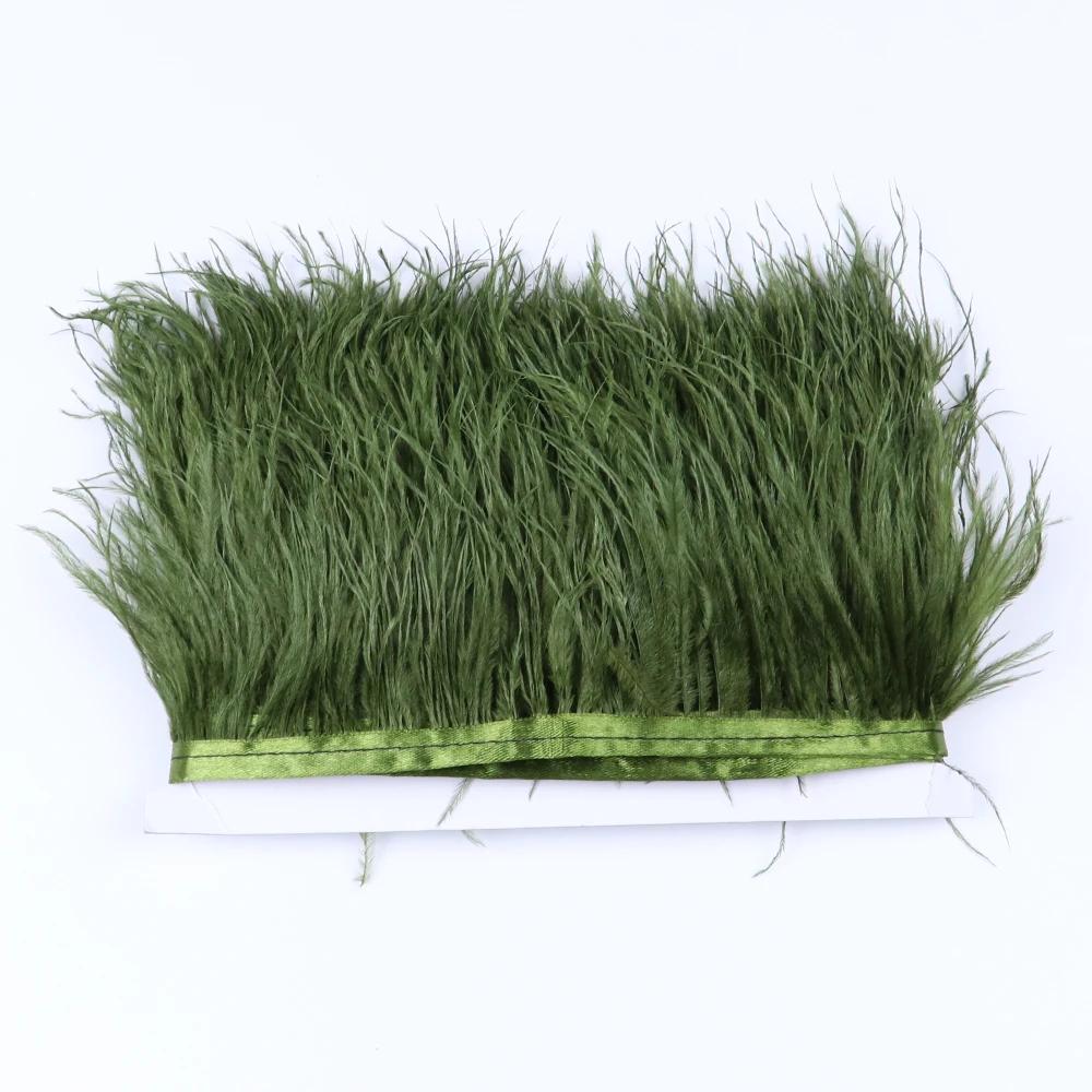 Feather1 meter Natural Ostrich feather Trims Ribbon 6-15 cm for Skirt DIY Clothing Black White Ostrich feathers Wedding Decoration