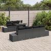 VidaXL Ensemble de Canapé de Jardin de 8 Pièces avec Coussins Noir Poly Rattan 3357866