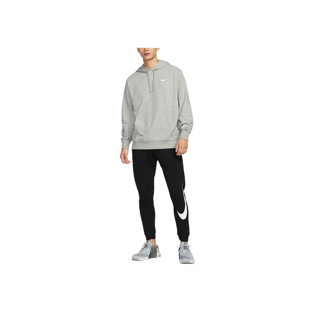 Nike Logo Pohodlná Ležérní Sportovní Mikina s Dlouhým Rukávem Pánské mikiny Tmavě Šedá Bílá HF1177-063