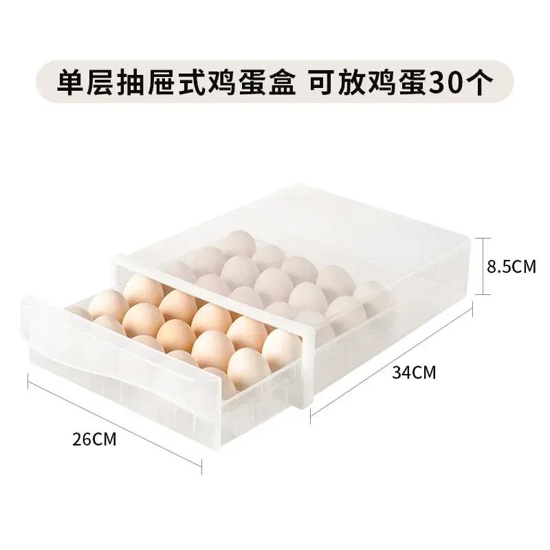 

2025 Бытовая коробка для хранения яиц Ящик для хранения в холодильнике Пластиковая прозрачная коробка для пельменей Двухслойный лоток для яиц 30 lattice monolayer