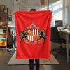 1PC Sunderland AFC Print Flannel Blanket, High quality All Seasons, Home Decor, Warmth and Comfort, Perfect for Christmas Gifts