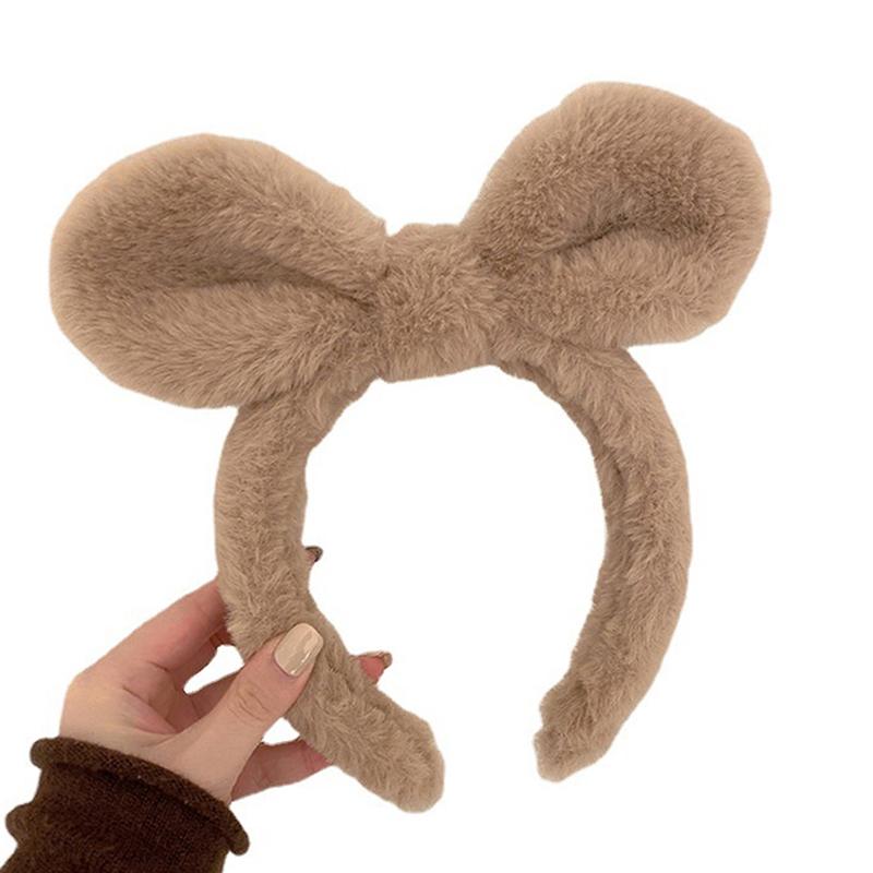 1Pc Rabbit Ear Plush Headband Women Solid Color Plush Hairband Hair Hoop Girls Fashion Makeup Hair Accessories