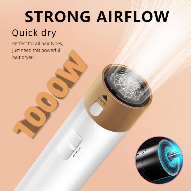 Set Spazzola ad Aria Calda Intercambiabile 5 in 1, Asciugacapelli Multi-Funzione Professionale, Arricciacapelli, Piastra, Styler ad Aria Calda da 1000W per Tutte le Acconciature