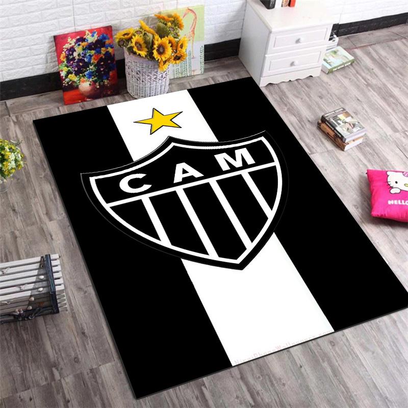 Atlético Mineiro "CAM" Non-Slip Area Rug, Football Club Print Floor Carpet for Home