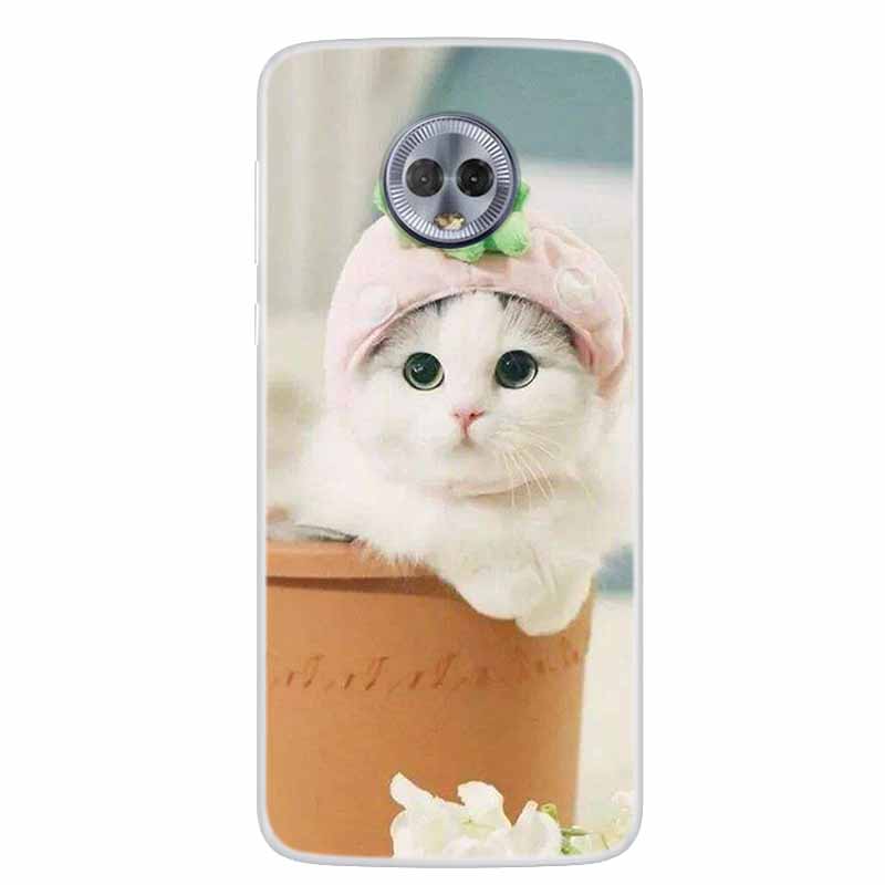 For Moto G6 Plus Case G6 Play Lovely Cat Soft TPU Silicone Transparent Phone Case For Motorola Moto G6 Cover Clear Bumper MotoG6