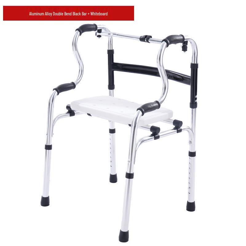 Stainless Steel Rollator Walker with Seat and Wheels - Rehabilitation Support Frame