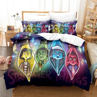 Stranger Things American Drama Meiman 3D Digital Pattern Home Textiles Sheet Kit Bedding Three-Piece Quilting Process