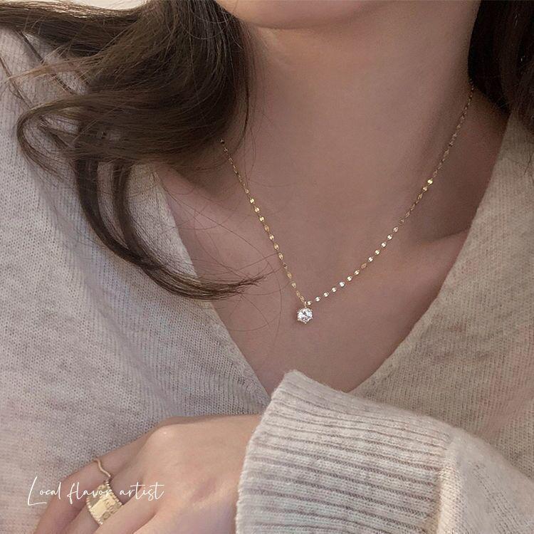 Elegant Japanese-Korean Clavicle Necklace - Spring & Autumn Style, Versatile Design for Women