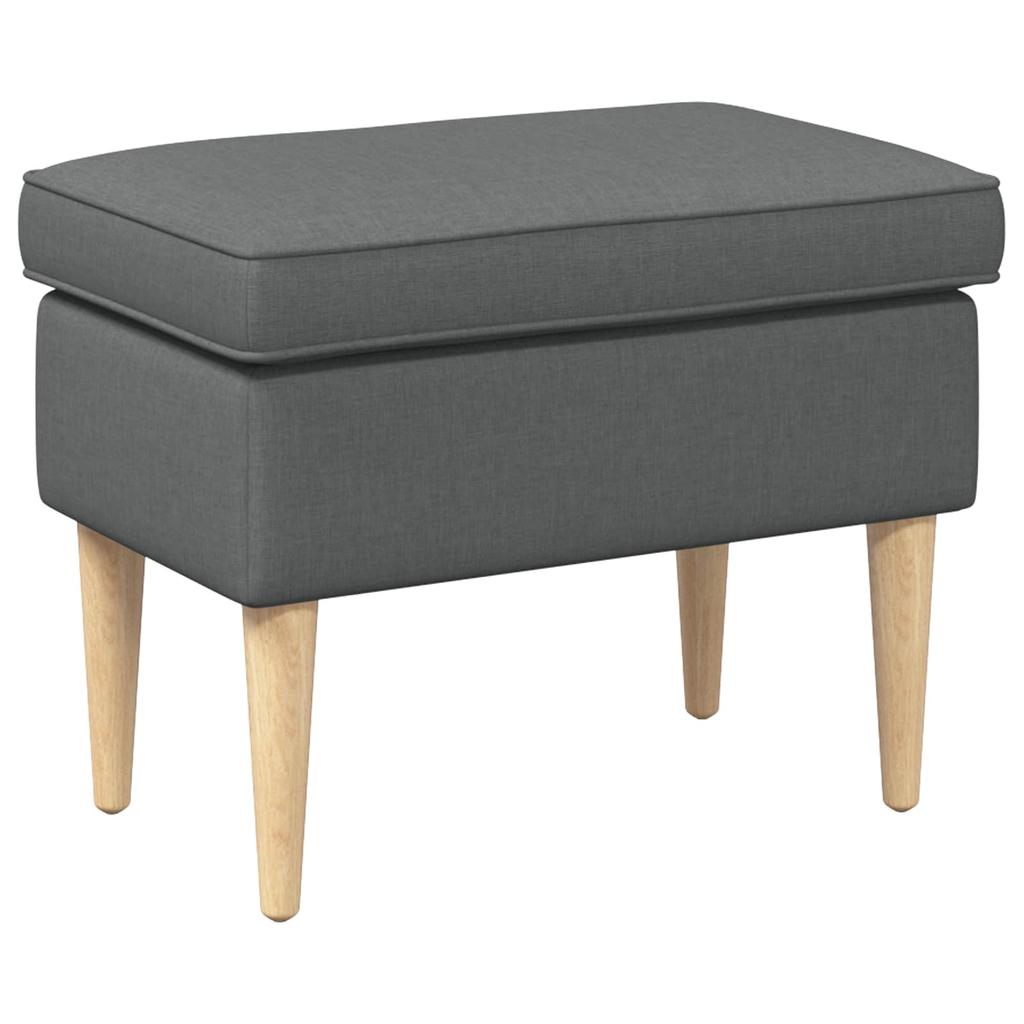 Armchair with Footstool 2 pcs Dark Grey Fabric