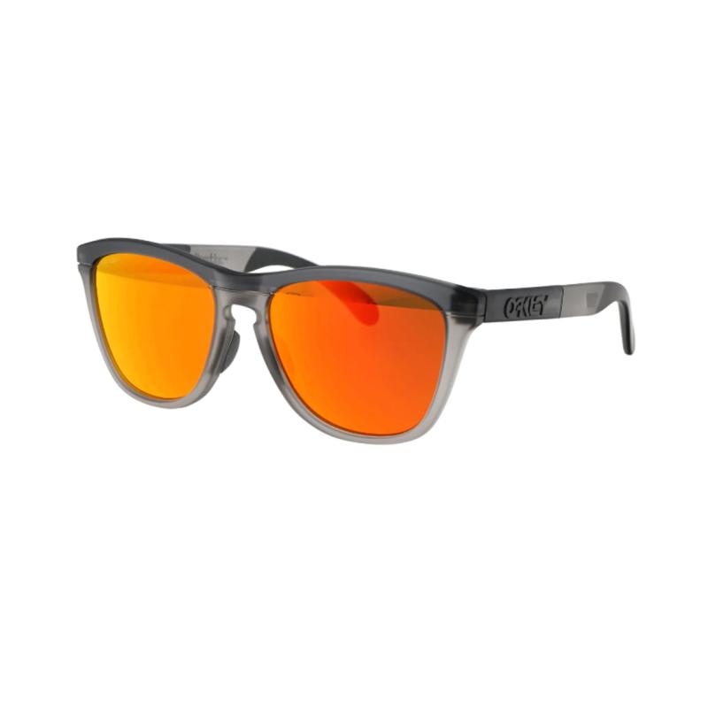 Oakley Temple Logo Acetate Irregular Sunglasses Men's Grey