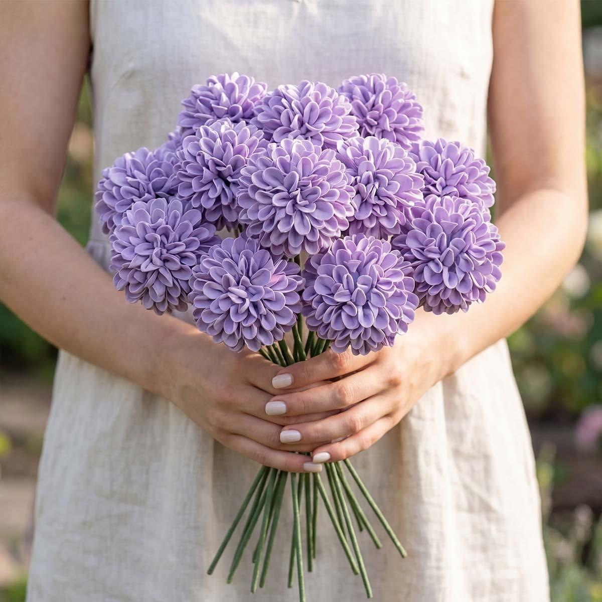 

25pcs Artificial Dahlia Flowers, 3.15 Fake Flowers with Stem for DIY Wedding Decor Centerpieces Arrangements Bouquets Bridal Shower Home Decorations 25pcs