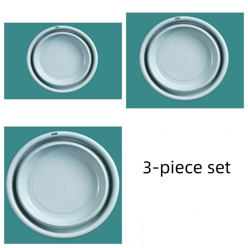 3-Piece Set/Foldable Washbasin, Portable Household Plastic Basin, High-Quality, Available in Multiple Colors, Wash Basin