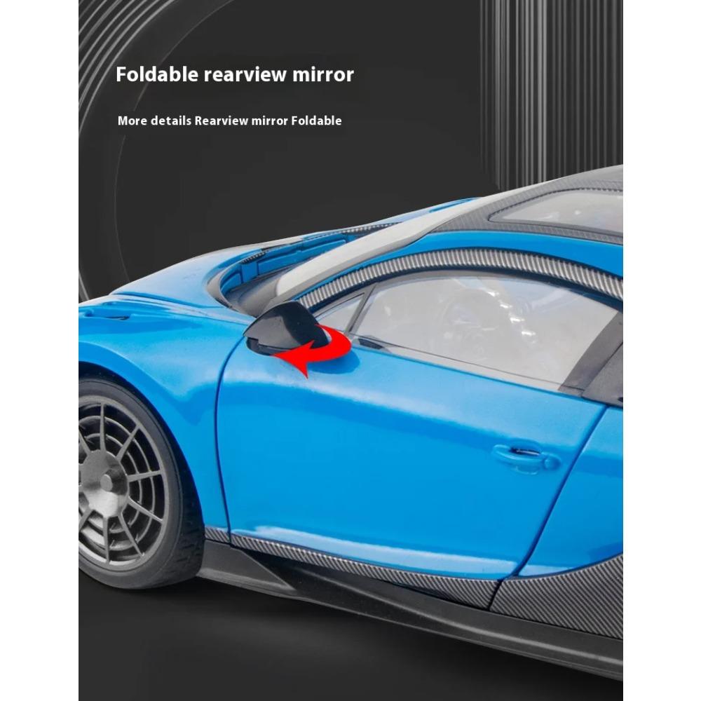1/18 Scale Bugatti Chiron Alloy Car Model with Lights and Sounds - Ideal Gift for Car Lovers & Kids - Authentic Replica