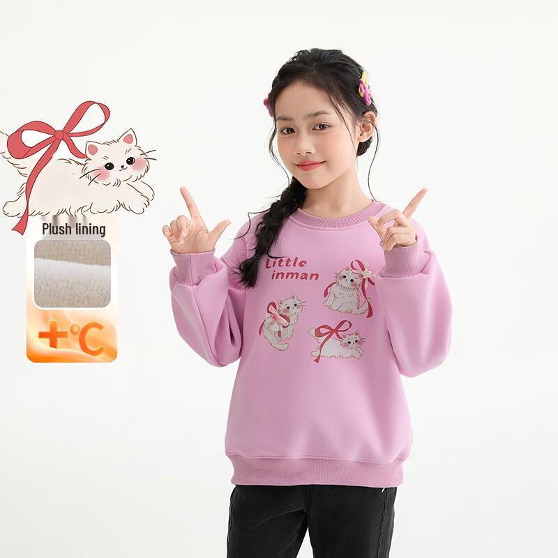 INMAN Girls' Casual Cartoon Print Pullover Sweatshirt