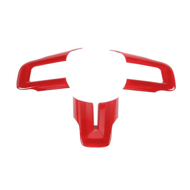 

Декоративные наклейки на руль автомобиля, пригодные для Ford Mustang 2015, аксессуары из АБС-пластика красный