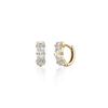 Silver 925 Triple Square Stone One-Touch Earrings Lse87