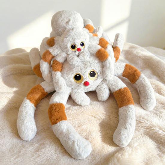 Spider Plush Toy 30/50cm Soft Stuffed Animal Red Nose Big Eyes Simulation Spider Doll Novelty Gift for Kids Adults