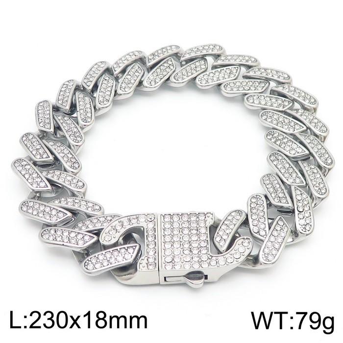 Hip Hop Shiny Rhinestones Bracelet for Men Women High Quality Zircon Cuban Miami Charm Chunky Figaro Chain Gold Color Jewelry