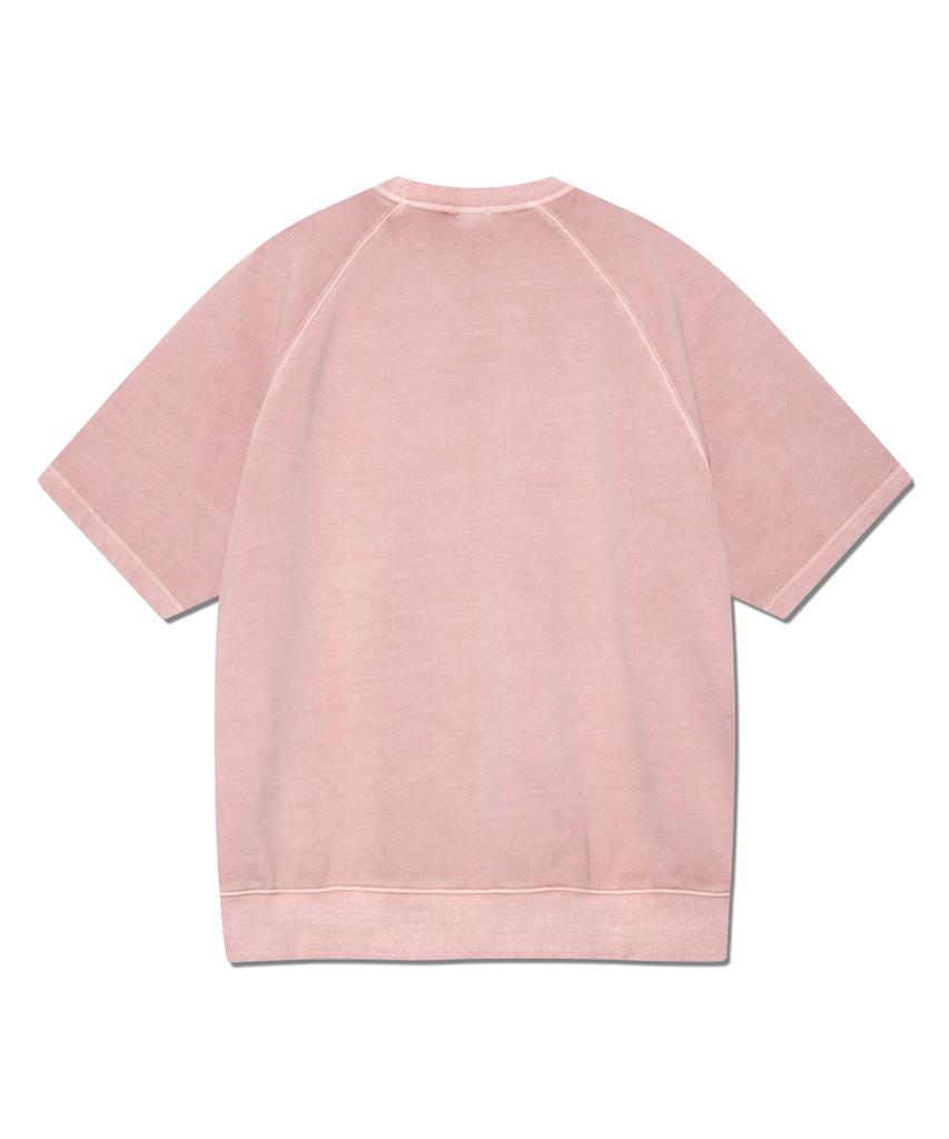 LEE Twitch Embroidered Logo Short Sleeve Dyed Sweatshirt Light Pink