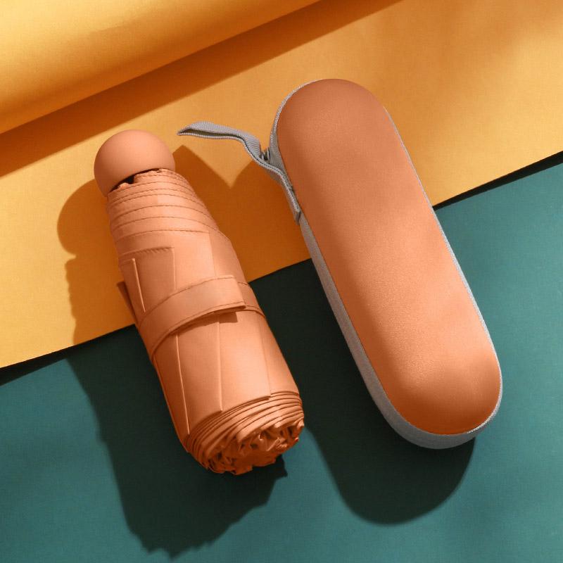 Mini Foldable umbrella UV protection Mini Sun Umbrella dual use portable box to store sunshade umbrella Mini umbrella zwq