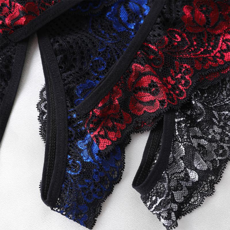 Lace See Through Panty Lingerie Sexy Women Hollow Out Erotic Transparent Crotchless Mini Culotte Underwear Exotic Clothing
