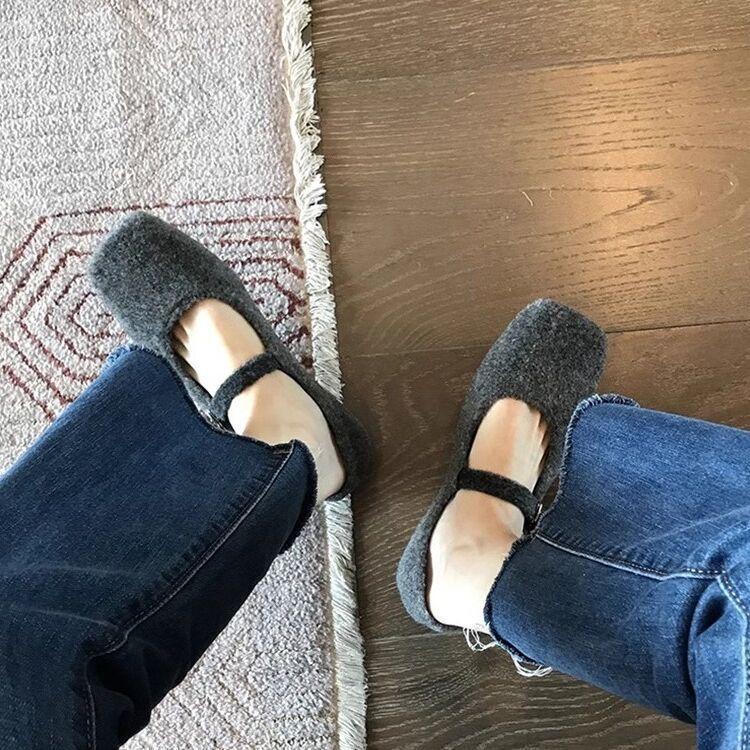 Wear versatile light mouth Mary Jane shoes 2025 winter explosion wasteland Mary Jane women's shoes thick heel square head single shoes