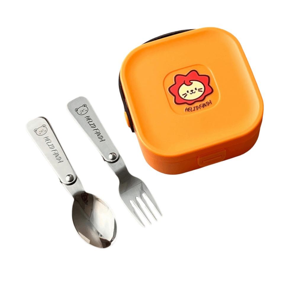 3/4Pcs Detachable Chopstick Mini Folding Cutlery Set Portable Folding Tableware  Metal Tableware 3Pcs Orange