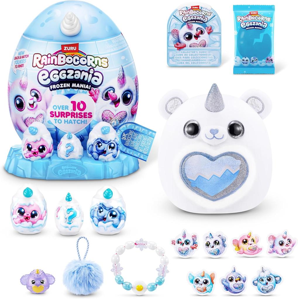 Rainbocorns Eggzania Frozen Mania Überraschungs-Einhorn-Spielzeug - Sammelfiguren mit Zubehör für Mädchen