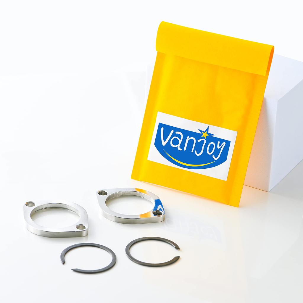 VANJOY Exhaust Flange Kit for Evolution Big Twin Cam Heavy (Metallic) Harley-Davidson 1984-2023 Touring, Dyna, Softail, Sportster, Twin, Evolution,