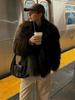 Women's Large Lapel Loose Mid Length Faux Fur Grass Coat