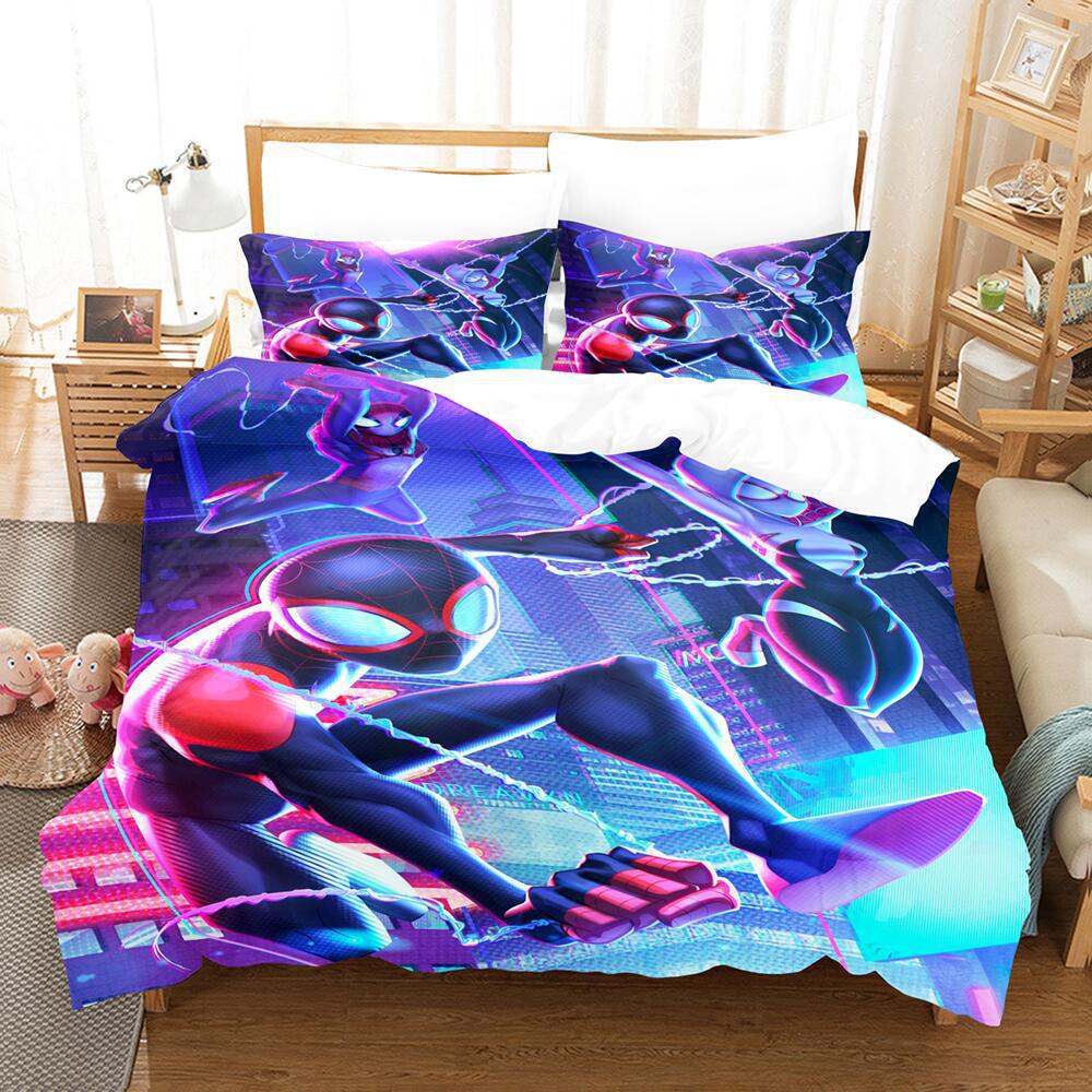 Bedding Three-Piece Set 3D Digital Cartoon Animation Microfiber Duvet Set