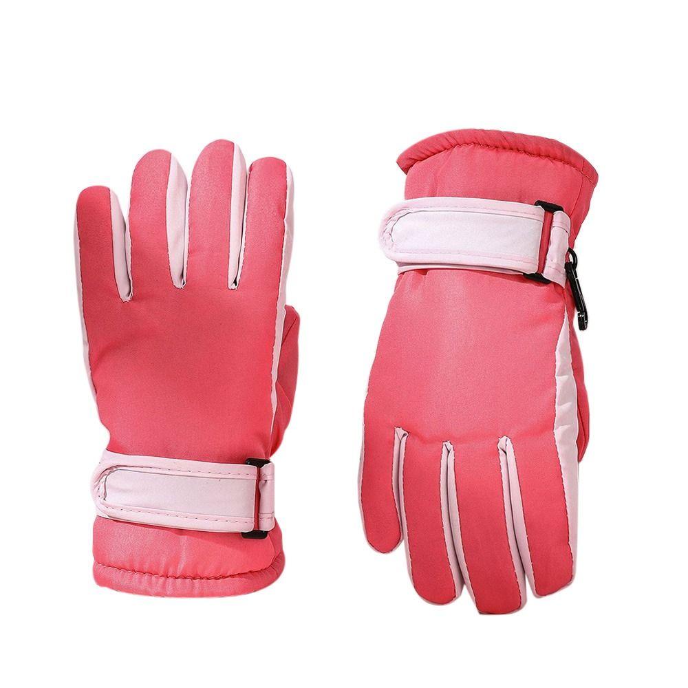 

Winter Fashion Print Non-slip Thick Warm Windproof Long-sleeved Mittens Children Ski Gloves красный