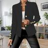 Women's Fashionable Solid Color V-neck Long Sleeved Button Style Cardigan Jacket